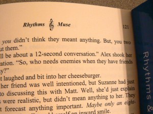 Attention to detail can make a book more compelling. Like using a treble clef ampersand to tie in my book's music theme.  ©2014 ANVidean